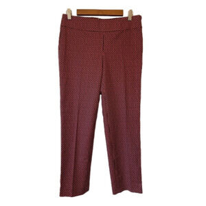 ANN Taylor Loft NWT Marisa Pink Geometric Print Business Casual Ankle Pants 2